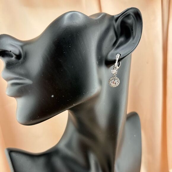 GIVENCHY Cubic Zirconia Drop Earrings – Timeless Elegance - Picture 5 of 6